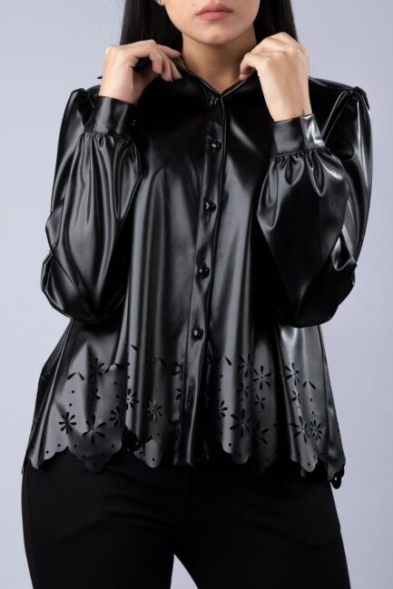 faux leather shirt