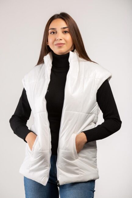 guilted zipper gilet