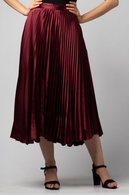 pleated midi skirt