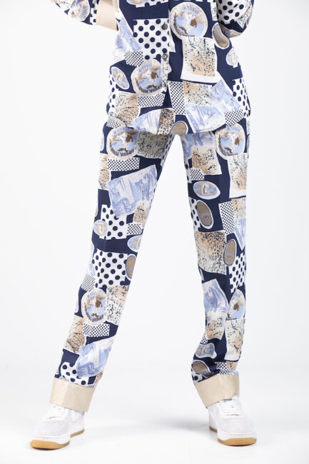 satin printed pants