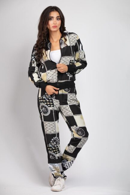 printed biker jacket