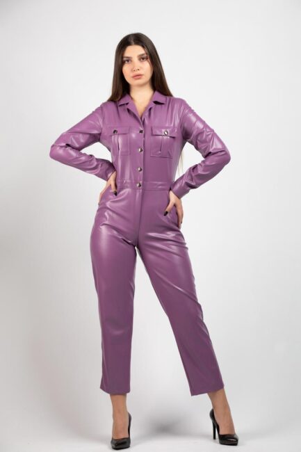 Faux Leather Overall