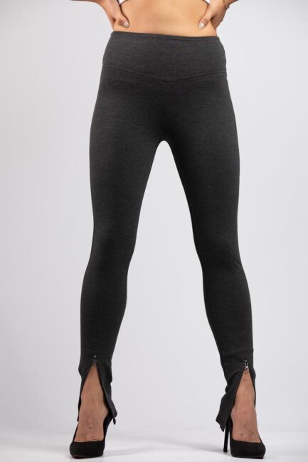 slit hem zipped leggings