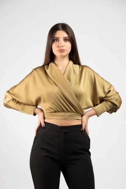 Crossed Satin Blouse