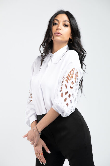 shirt with cut-out details