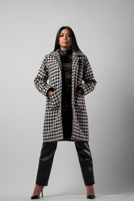 Jacquared Tweed Midi Coat