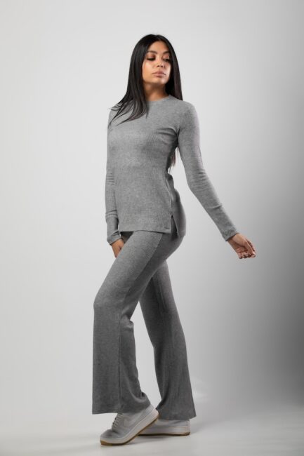 Flared Fit Ribbed Pant