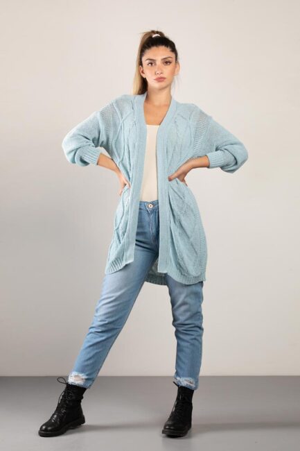 belted knitted cardigan