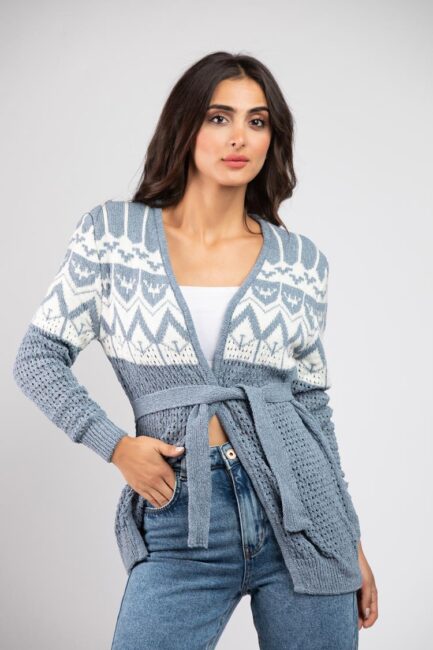 Jacquard Knitted Cardigan