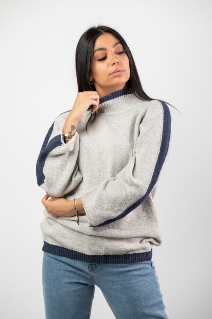 Oversized High Neck Knitted Sweater
