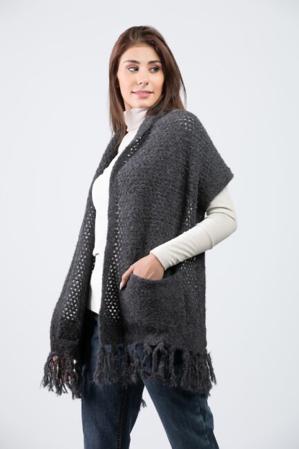 knitted wool shawl