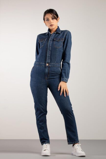 cotton denim jumpsuit