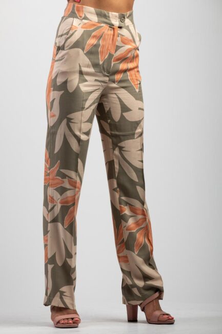 printed flowy trousers