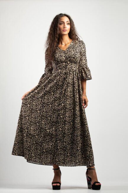 long printed dress