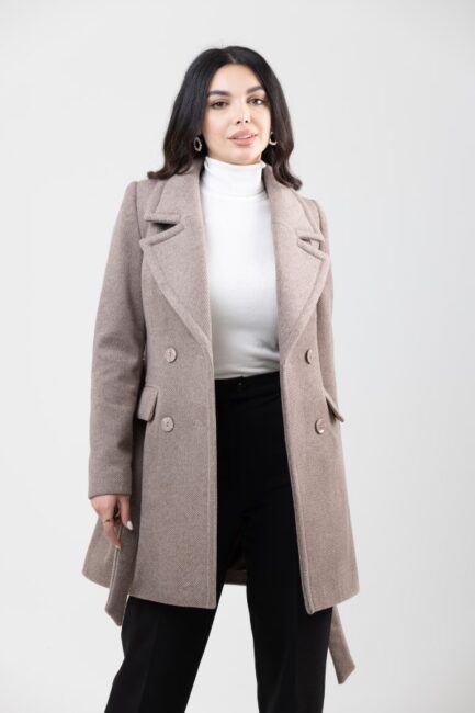 Tweed Midi Jacket With Belt